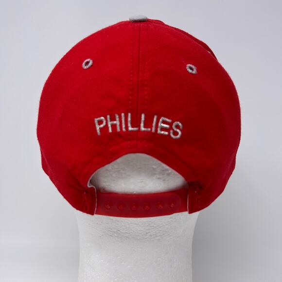 Vintage 90s Philadelphia Phillies Hat Baseball Cap New Era USA Made Snapback Red - Picture 3 of 12